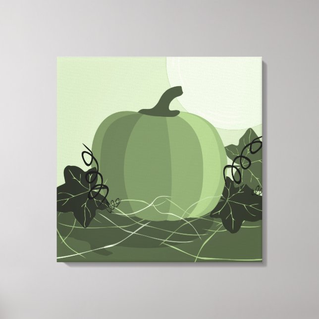 Square Green Pumpkin Kitchen Wall Decor (Front)