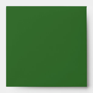 Square Green & White Monogram Envelopes - Return