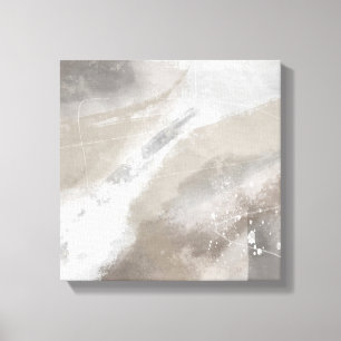 Square Grey Beige Minimalist Modern Abstract Canvas Print