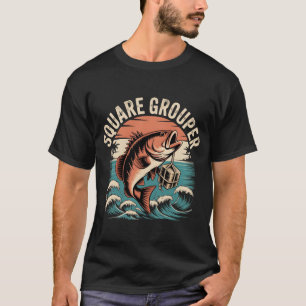 Square Grouper Fishing Design T-Shirt
