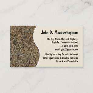 Square hay bales close-up business card