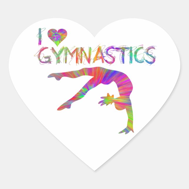 Square heart Gymnastics Dance Cheer Stickers (Front)