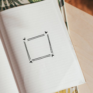 Square Hearts, Journal Frame Rubber Stamp