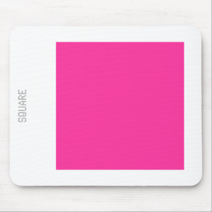Square - Hot Pink and White Mouse Pad