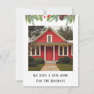 Square house photo New Home for Holiday Card