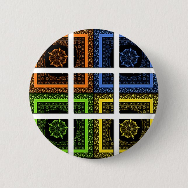 Square in a box 2 inch round button (Front)