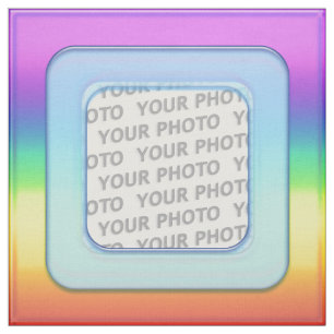 Square in Square Frame coloured III + your photo Fabric