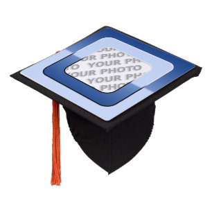 Square in Square Frame coloured V + your photo Graduation Cap Topper