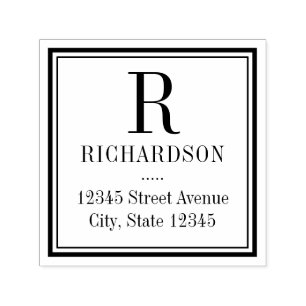 Square Initial Return Address Self-Inking Stamp