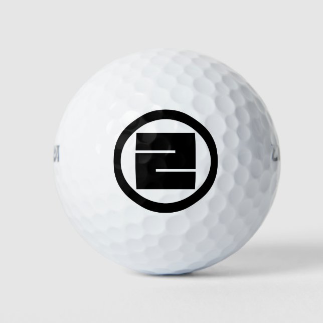 Square kanji character for ONE in circle Golf Balls (Front)