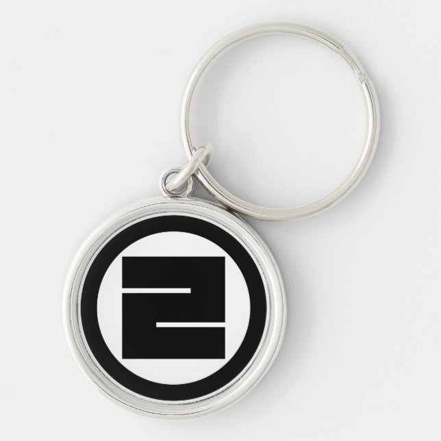 Square kanji character for ONE in circle Keychain (Front)