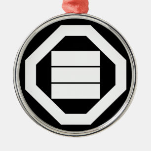 Square Kanji characters for three in Oshiki Metal Ornament