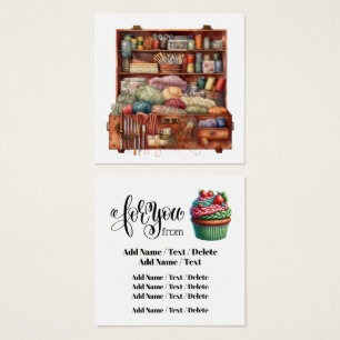 Square Knitting Business or Enclosure Card 