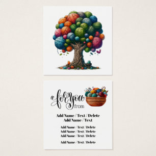 Square Knitting Business or Enclosure Card 