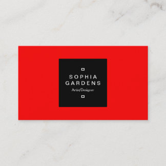 Square Label 01 - Red Business Card