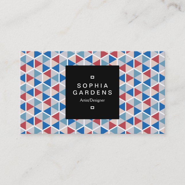Square Label 01a - Hexagonal Pattern 05 Business Card (Front)