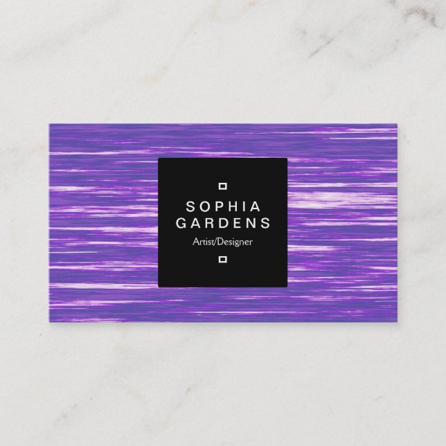 Square Label 01a - Purple Ripples Business Card (Front)