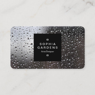 Square Label 01a - Rain on a Window Business Card