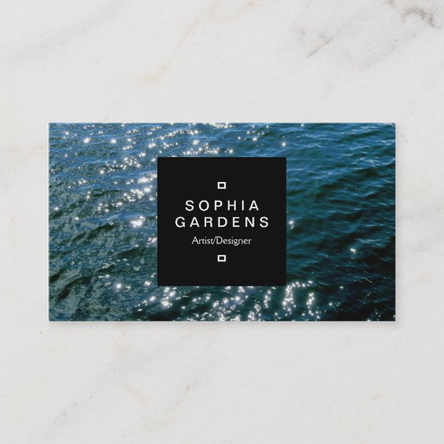 Square Label 01a - Sparkling Water Business Card (Front)