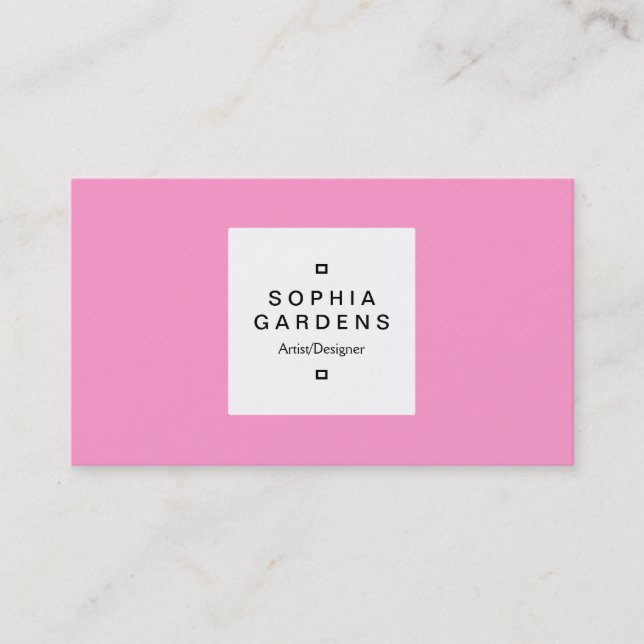 Square Label 03 - Pink Business Card (Front)