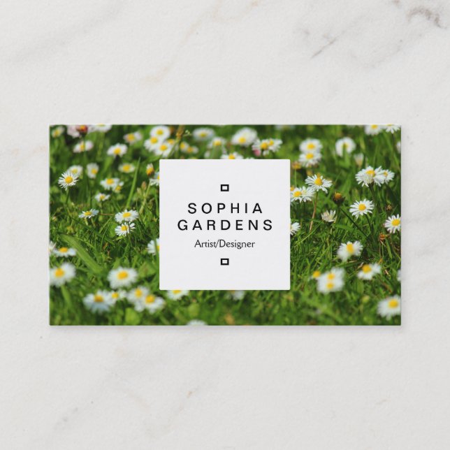 Square Label 03a - Daisy Meadow Business Card (Front)