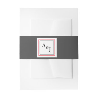 Square label customizable ground belly band-pink invitation belly band