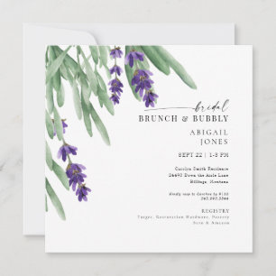 Square Lavender Bridal Brunch & Bubbly Shower Invitation