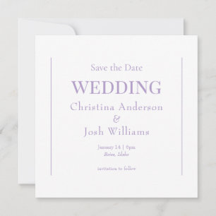 Square Lavender Wedding Save the Date Invitation