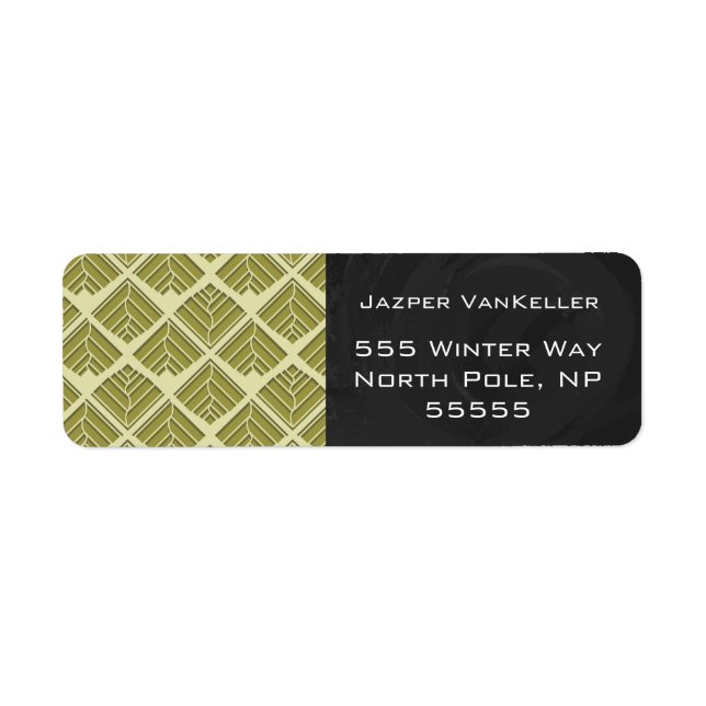 Square Leaf Pattern Gold Lime Light (Front)