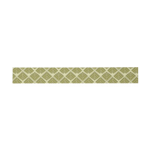 Square Leaf Pattern Gold Lime Light Invitation Belly Band