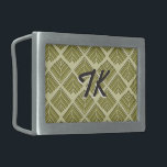 Square Leaf Pattern Gold Lime Light Rectangular Belt Buckle<br><div class="desc">An upscale art deco design in a gold repeat geometric pattern is sure to garner attention in your home or office. Give any room a facelift today.</div>