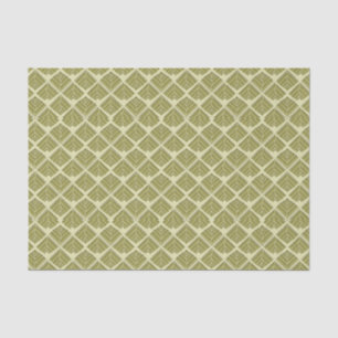 Square Leaf Pattern Gold Lime Light Tissue Paper