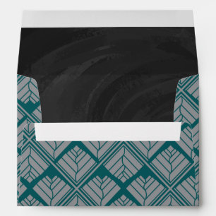 Square Leaf Pattern Teal Neutral Envelopes