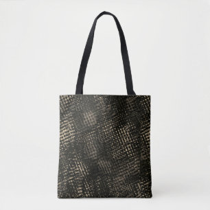 Square-lined with crossed scratches or dark brown tote bag