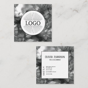 Square logo Black and White Business Card