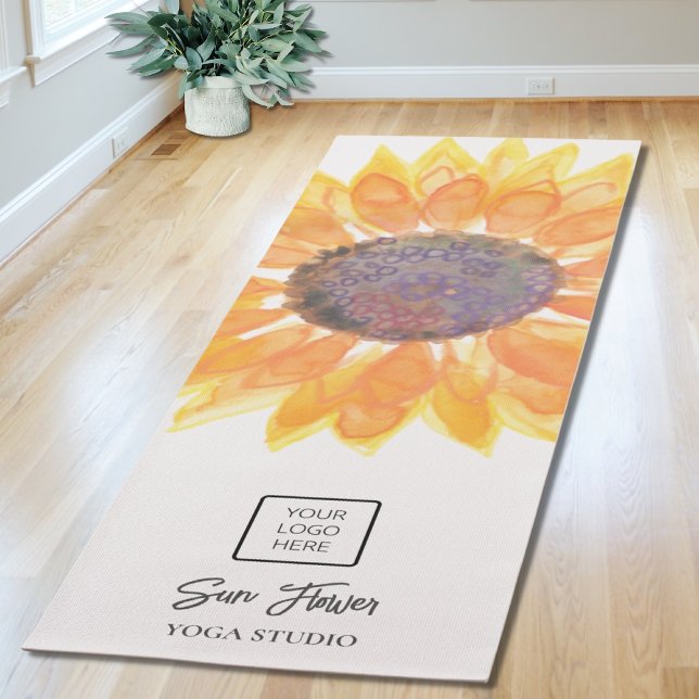 Square Logo Yoga Studio Sunflower  Mat (Creator Uploaded)