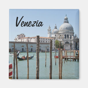 Square Magnet of Venice with text