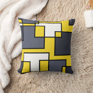 Square Maze Throw Pillow