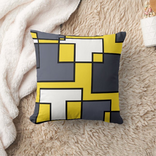 Square Maze Throw Pillow (Blanket)