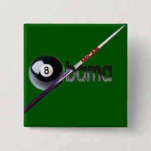 Square McCain/Obama Eight Ball Button