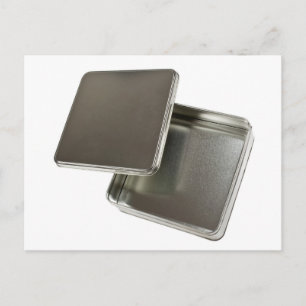 Square metal container postcard