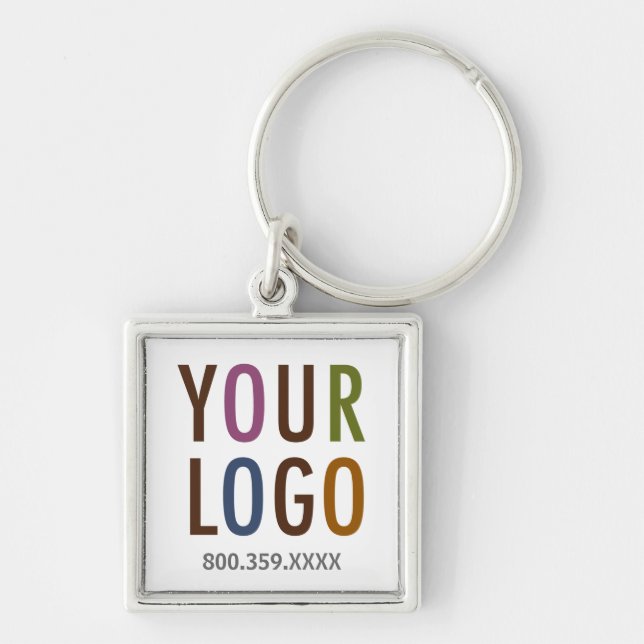 Square Metal Keychain with Custom Logo No Minimum (Front)