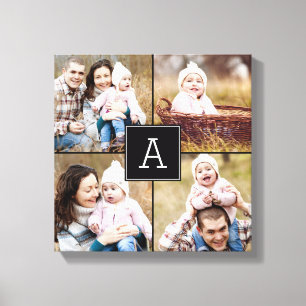 Square Monogram Custom Photo Canvas