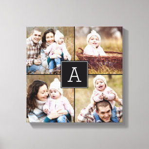 Square Monogram Custom Photo Canvas Print