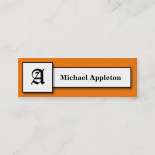 Square Monogram Orange Calling Cards