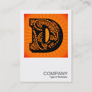 Square Monogram - Paisley Sunburst - D Business Card