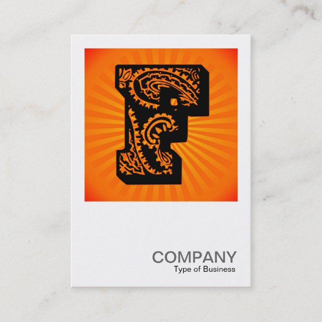 Square Monogram - Paisley Sunburst - F Business Card (Front)