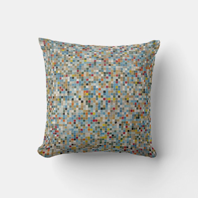 Square Mosaic Multi-colored Tile Pattern (Photo) Throw Pillow (Front)