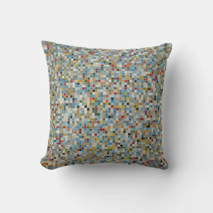 Square Mosaic Multi-coloured Tile Pattern (Photo) Throw Pillow