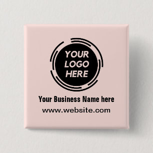 Square Name Business Logo Basic Employee Staff But 2 Inch Square Button